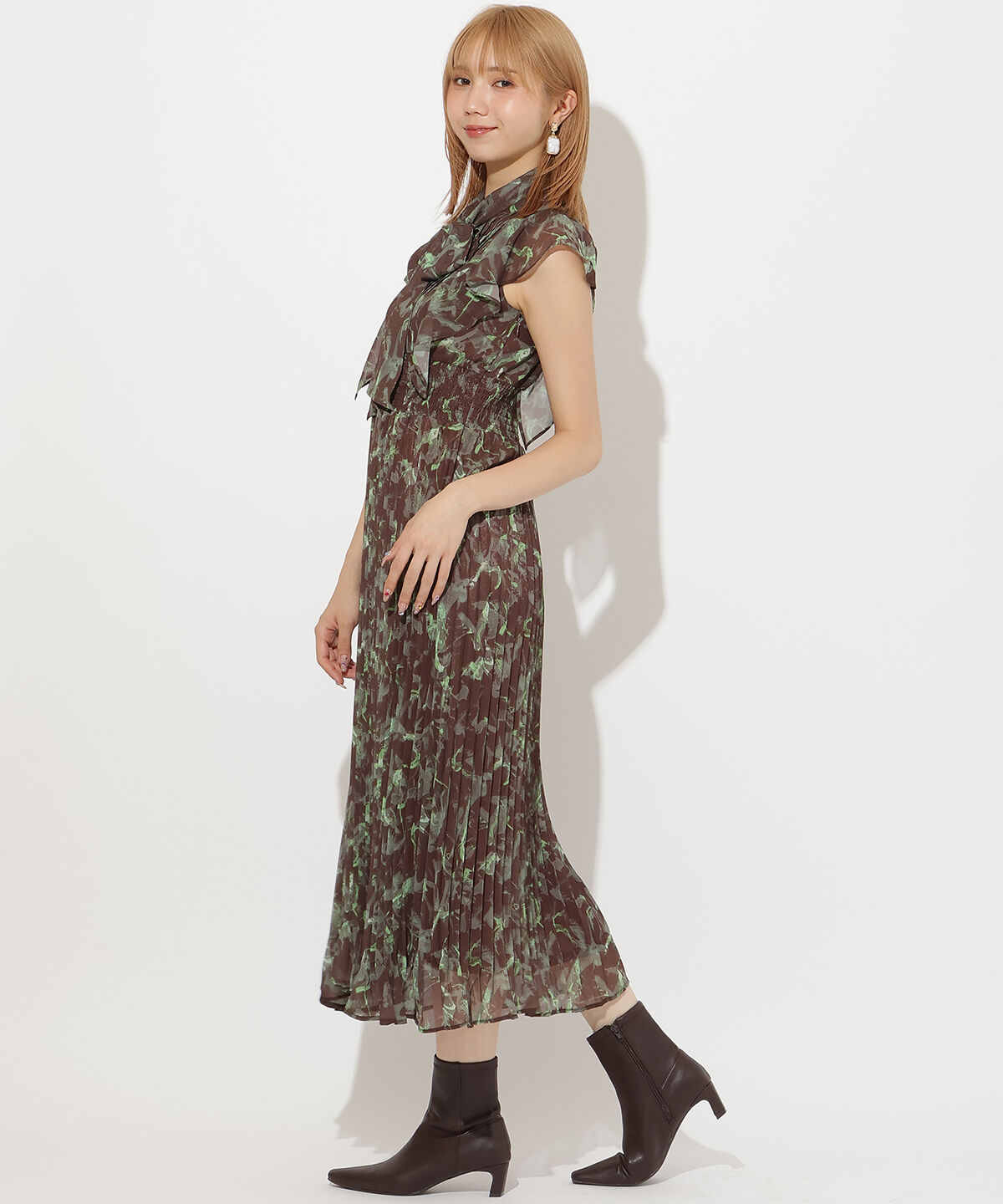 アンドクチュール「シフォンプリーツワンピース」|ワンピース|