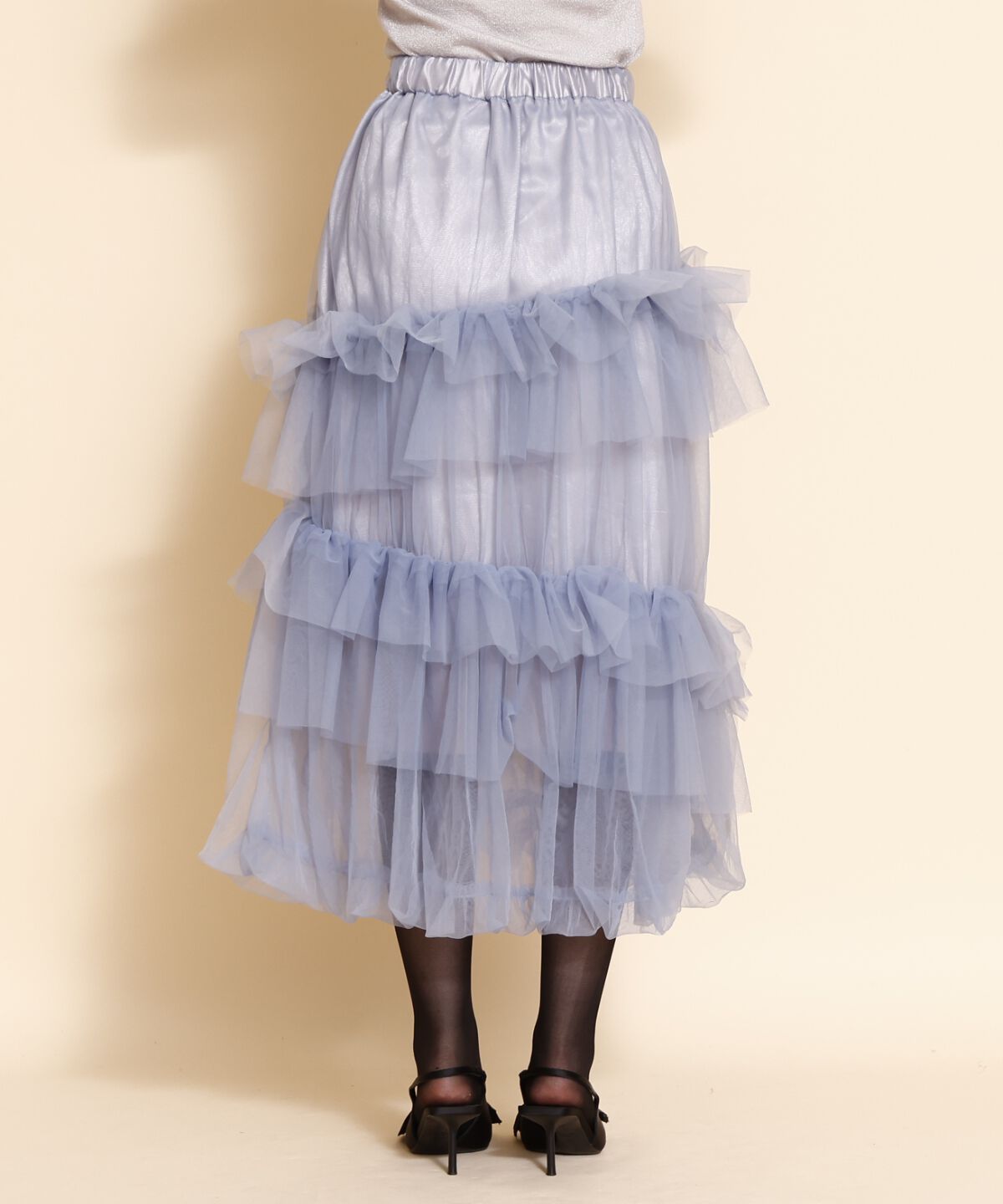 REDYAZEL「チュールフリルティアードスカート」|フレア|