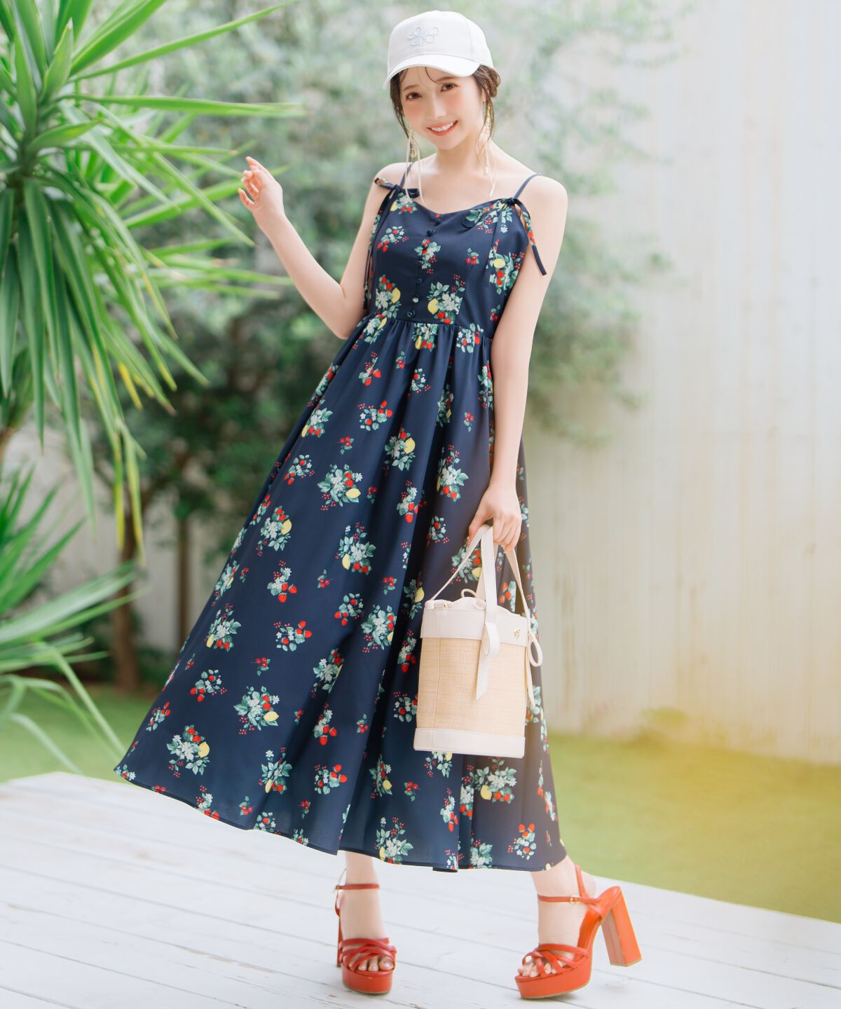 WILLSELECTION「フルーツプリントキャミワンピース」|ワンピース|