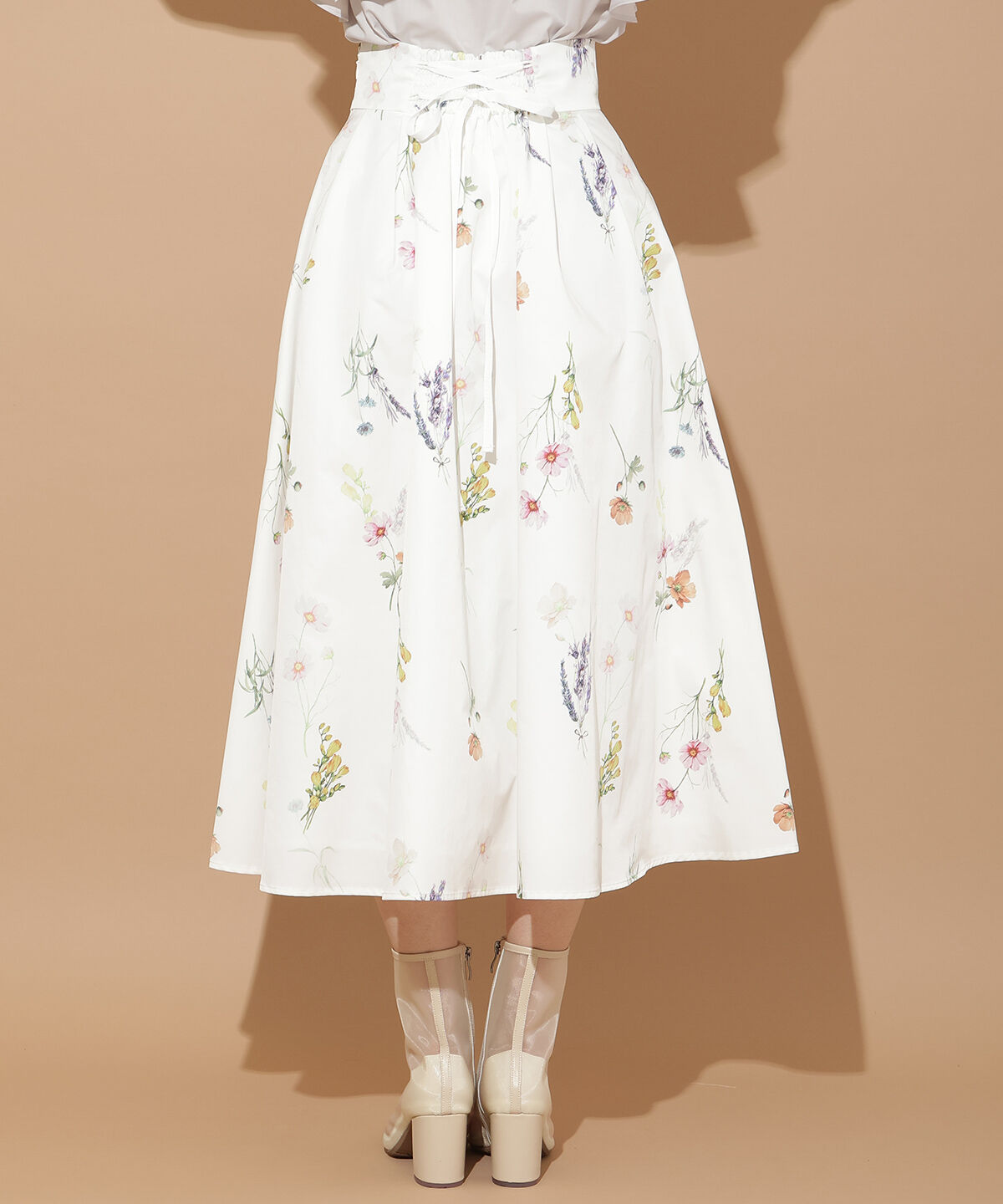 WILLSELECTION「オータムボタニカルフラワータックスカート」|フレア|