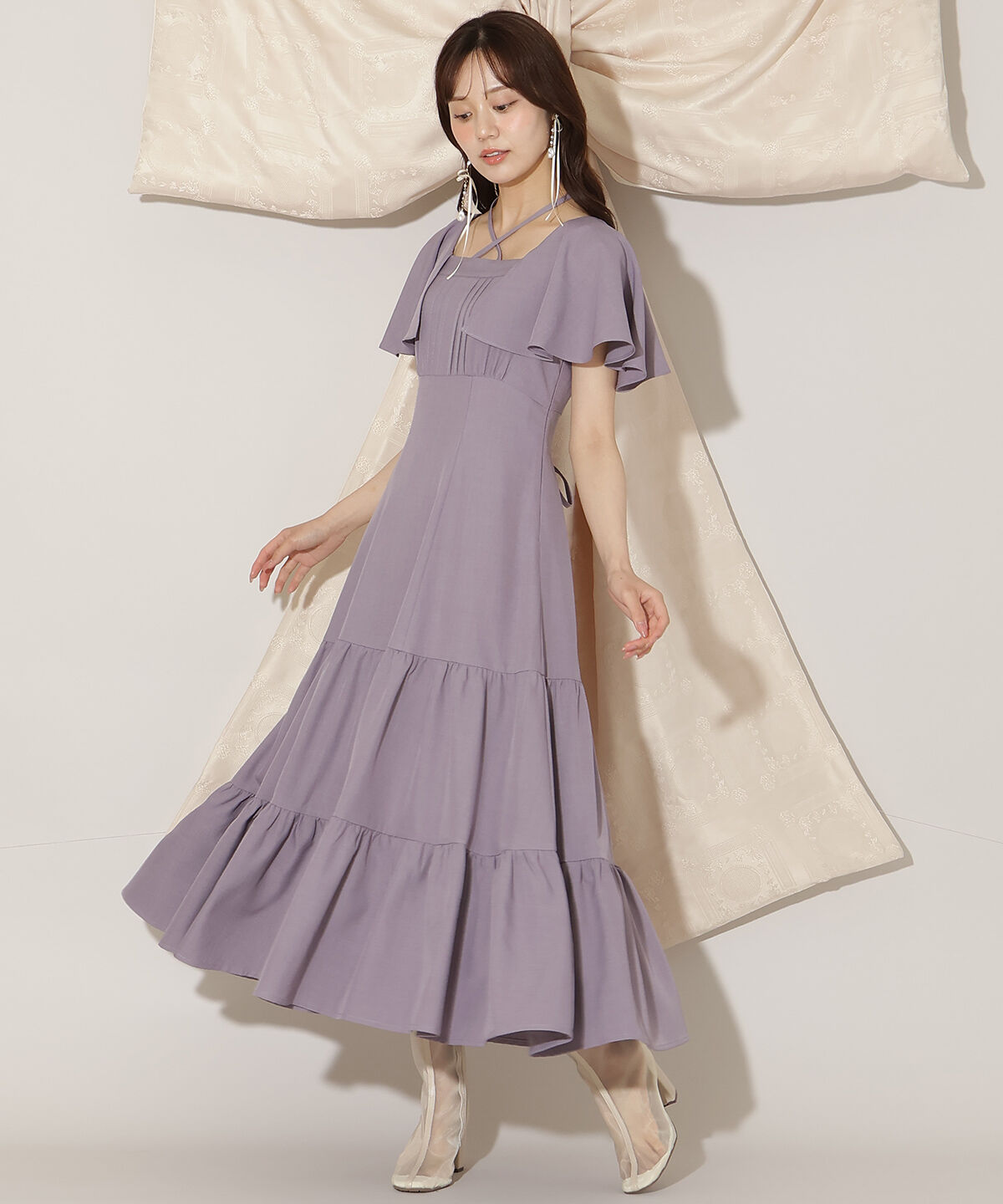 WILLSELECTION「フレアースリーブティアードワンピース」|ワンピース|