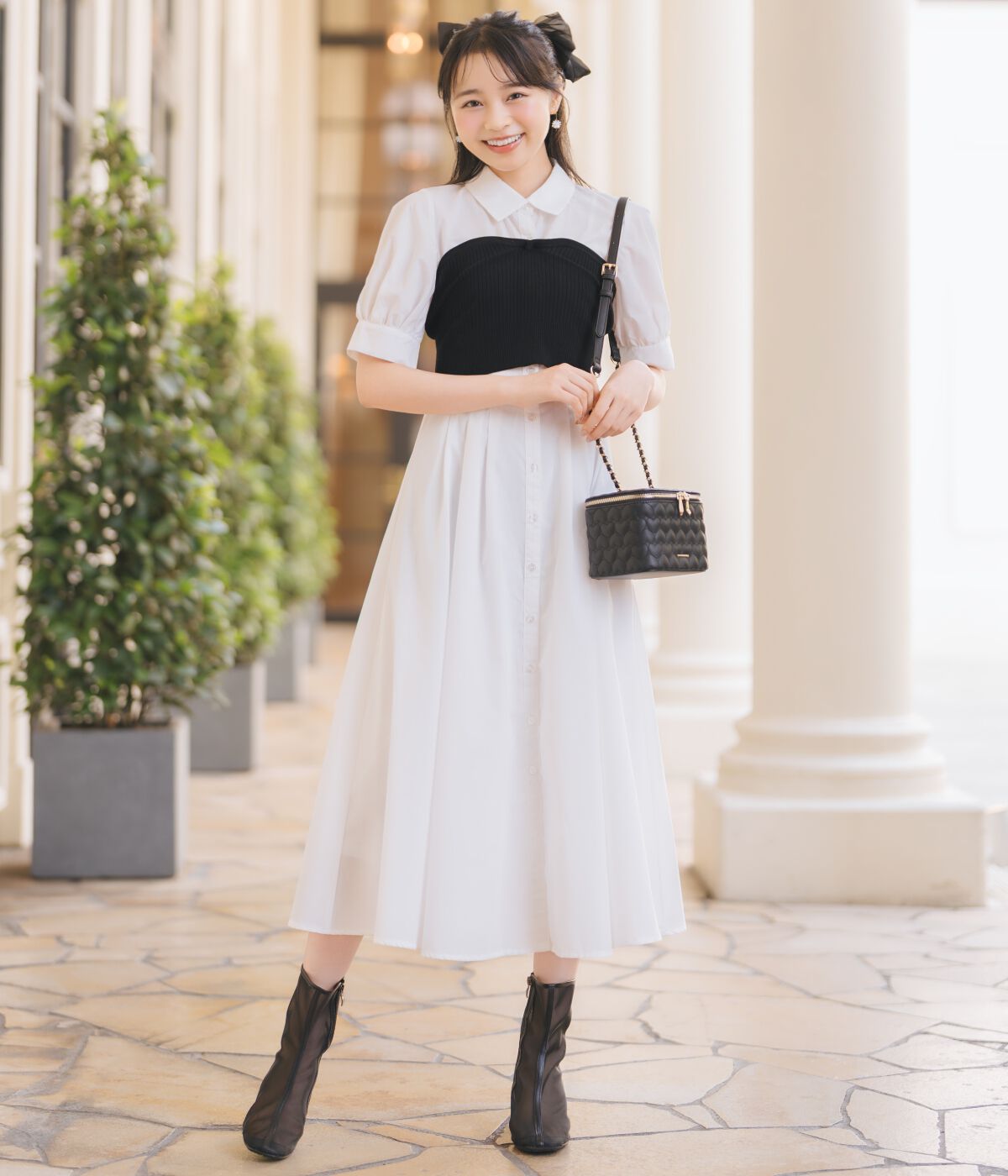 WILLSELECTION「ビスチェレイヤードタックシャツワンピース」|ワンピース|