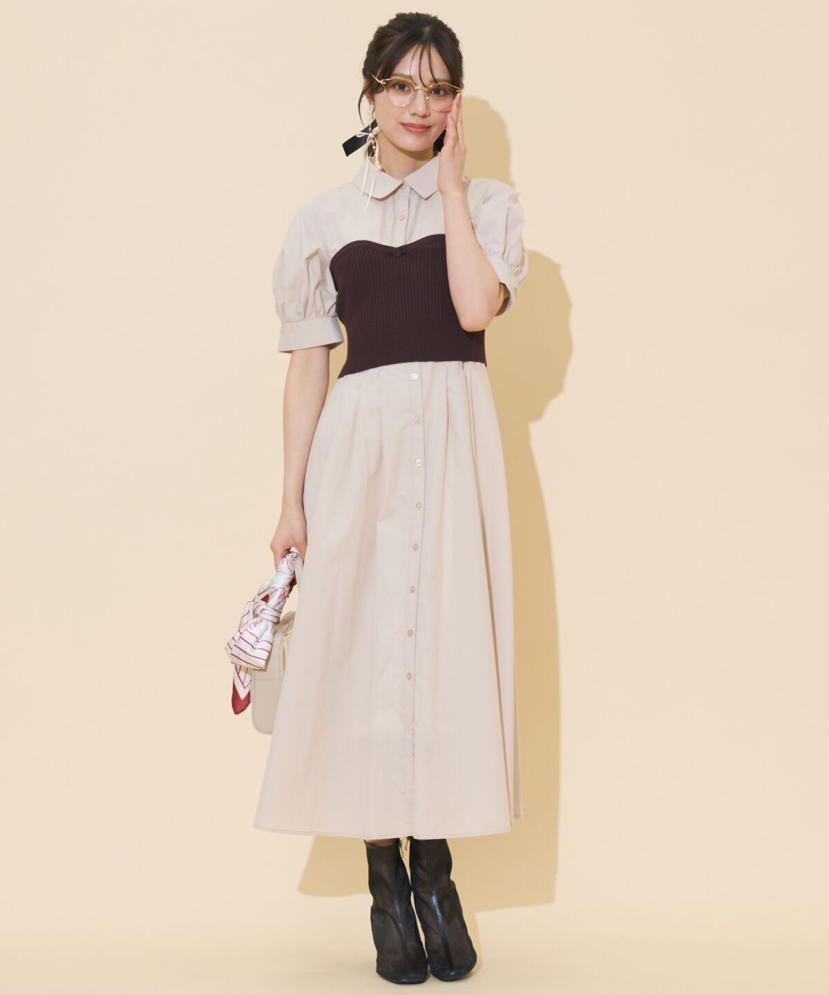 WILLSELECTION「ビスチェレイヤードタックシャツワンピース」|ワンピース|