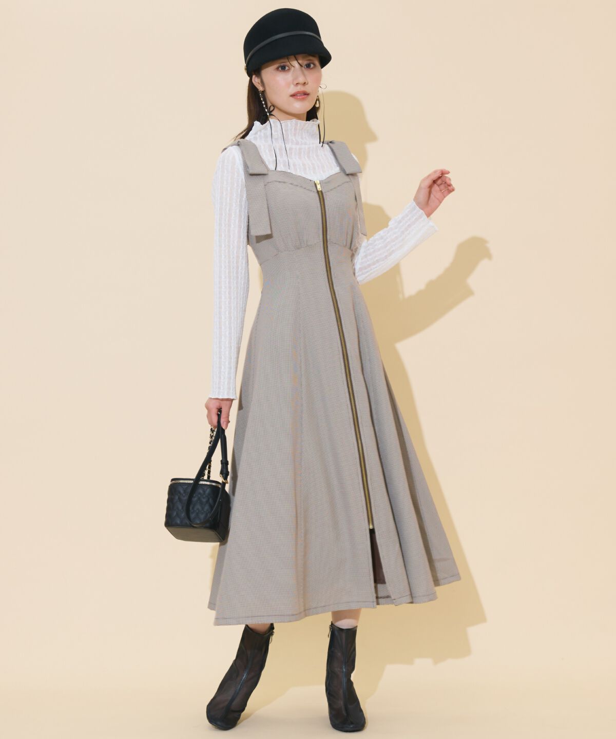 WILLSELECTION「ショルダーリボンフロントZIPワンピース」|ワンピース|