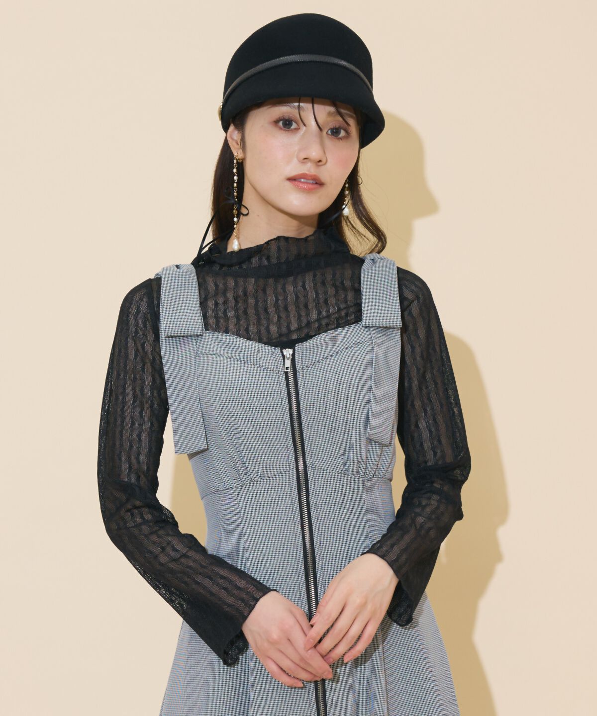 WILLSELECTION「ショルダーリボンフロントZIPワンピース」|ワンピース|