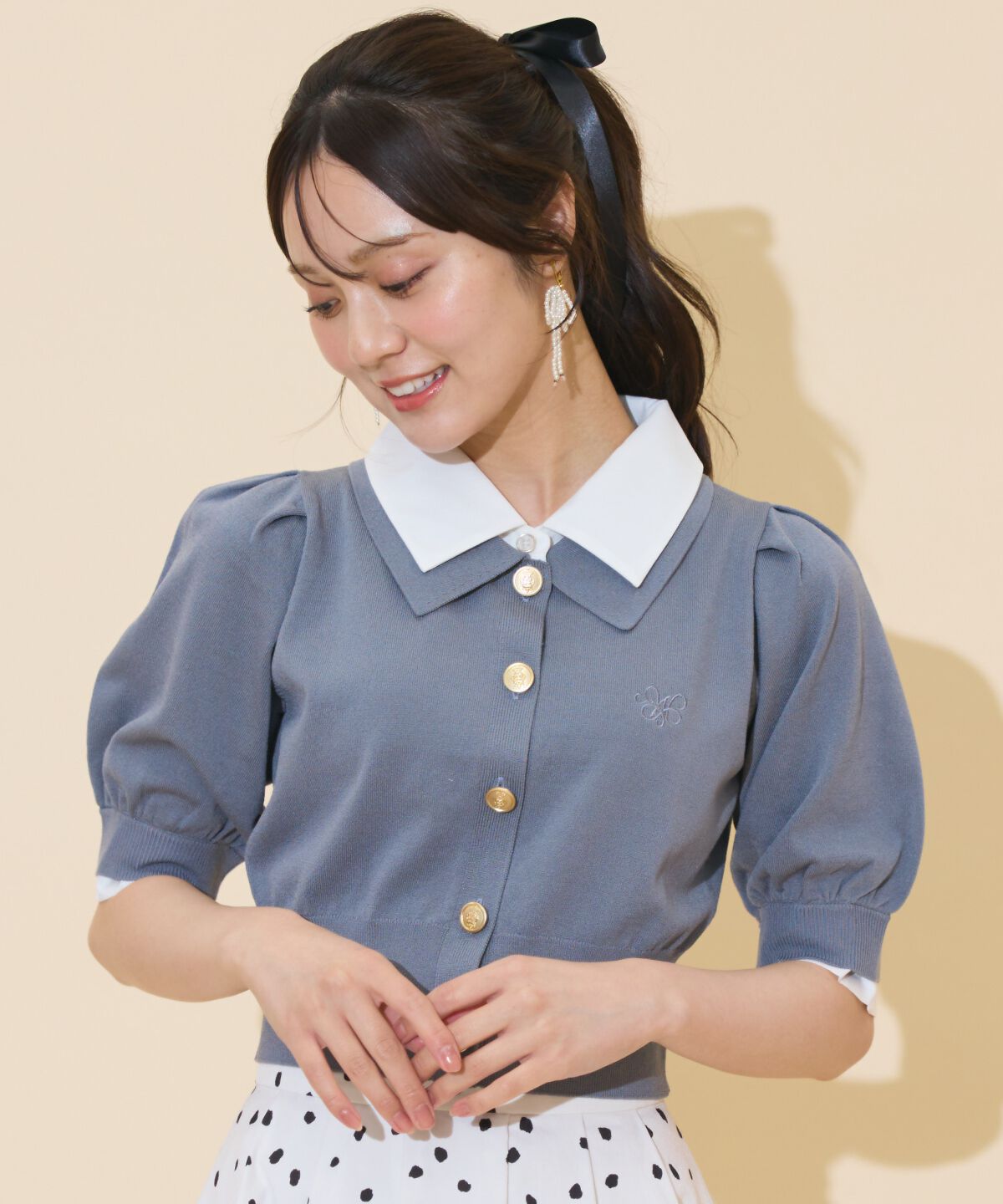 WILLSELECTION「レイヤードカラープルオーバー」|ニット・セーター|グレー