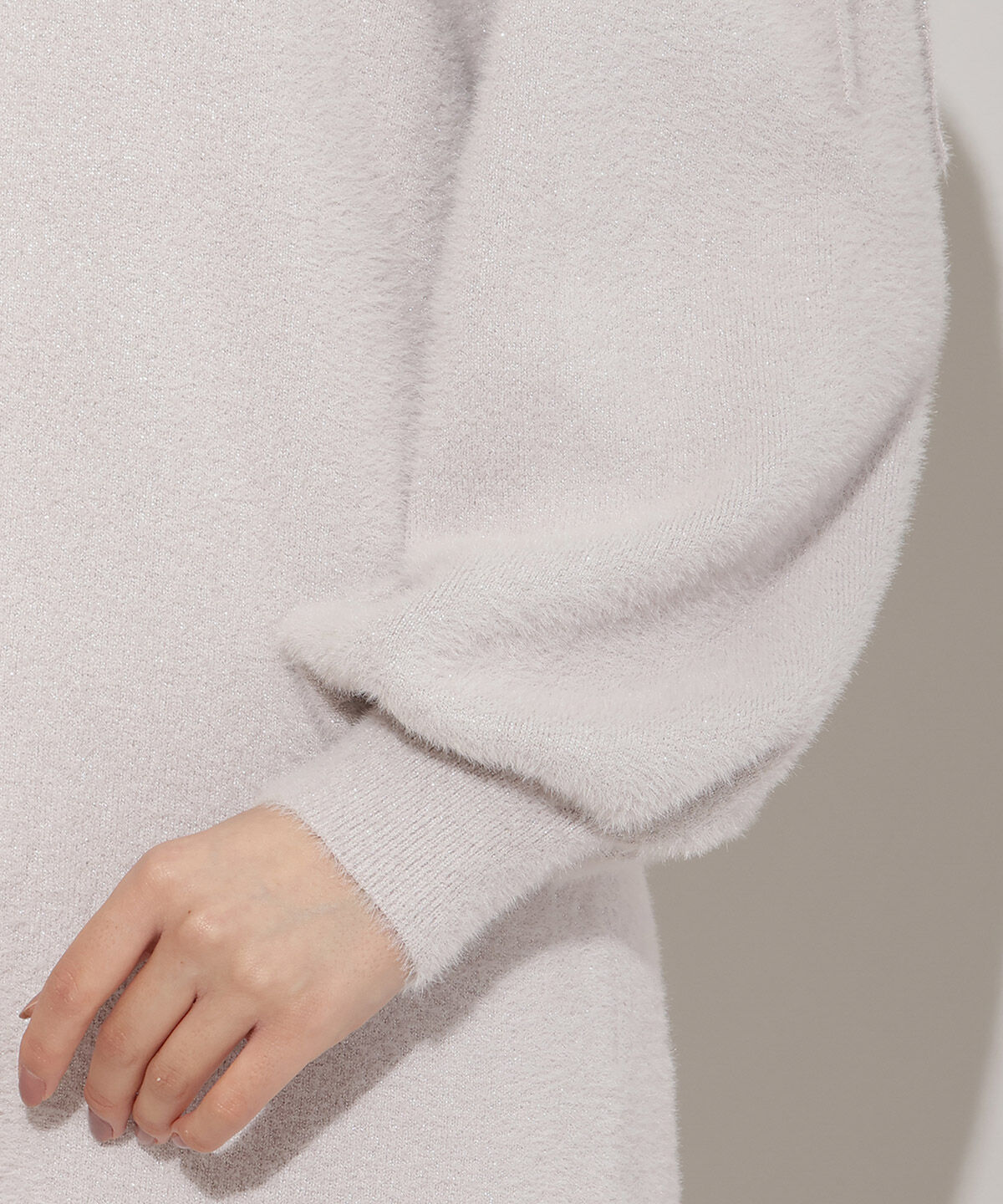 WILLSELECTION「オープンショルダーラメフェザーニットワンピース」|ワンピース|