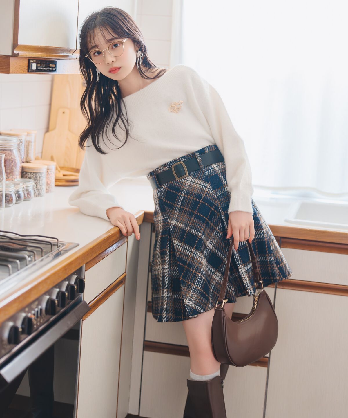 WILLSELECTION「ブローチ付きオフショルニット」|ニット・セーター|