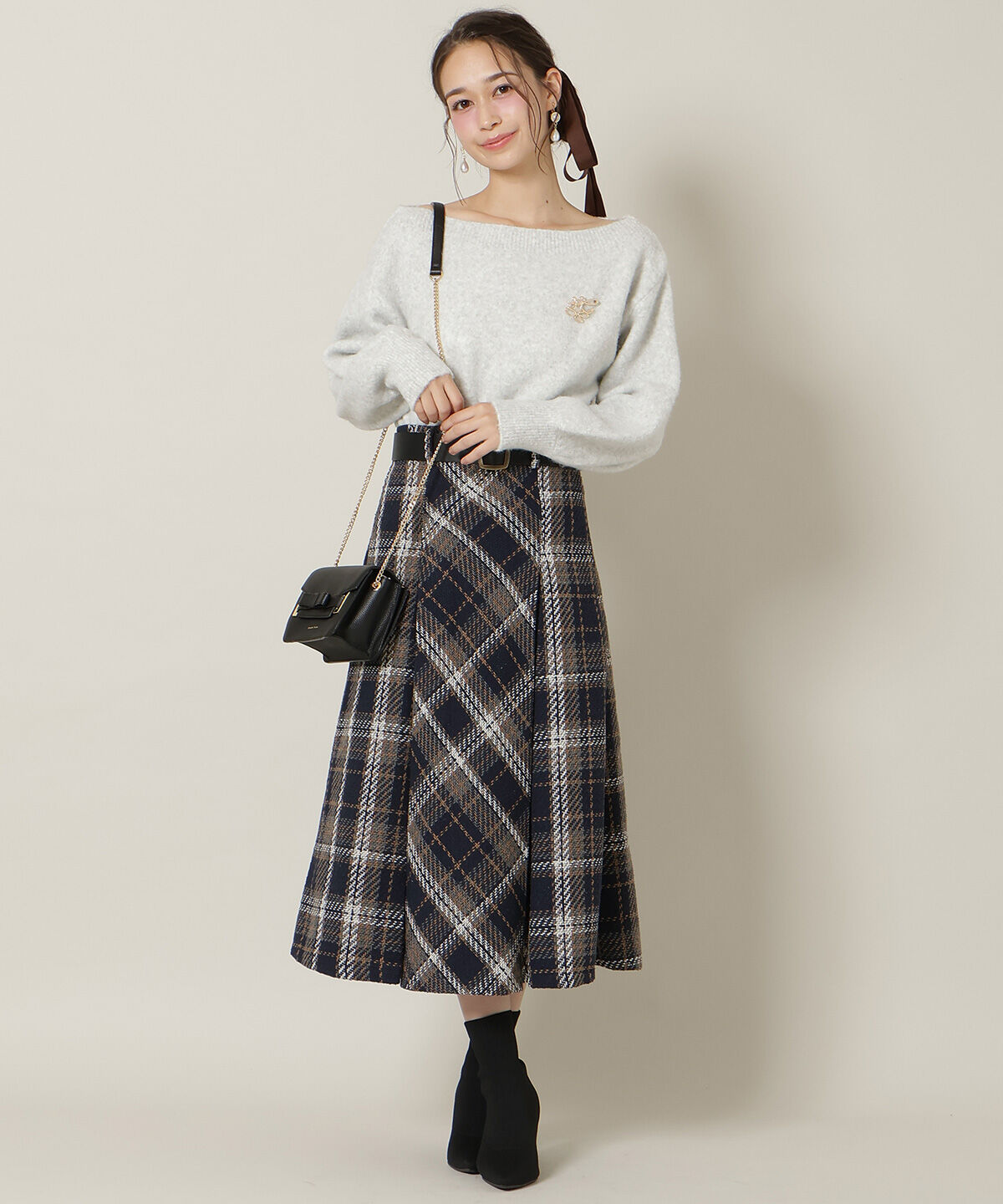 WILLSELECTION「ブローチ付きオフショルニット」|ニット・セーター|