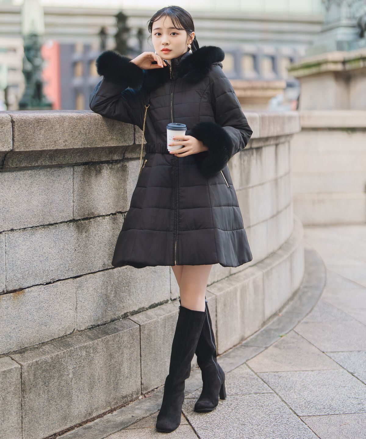 WILLSELECTION「フォックスファーキルティングフレアコート」|その他|