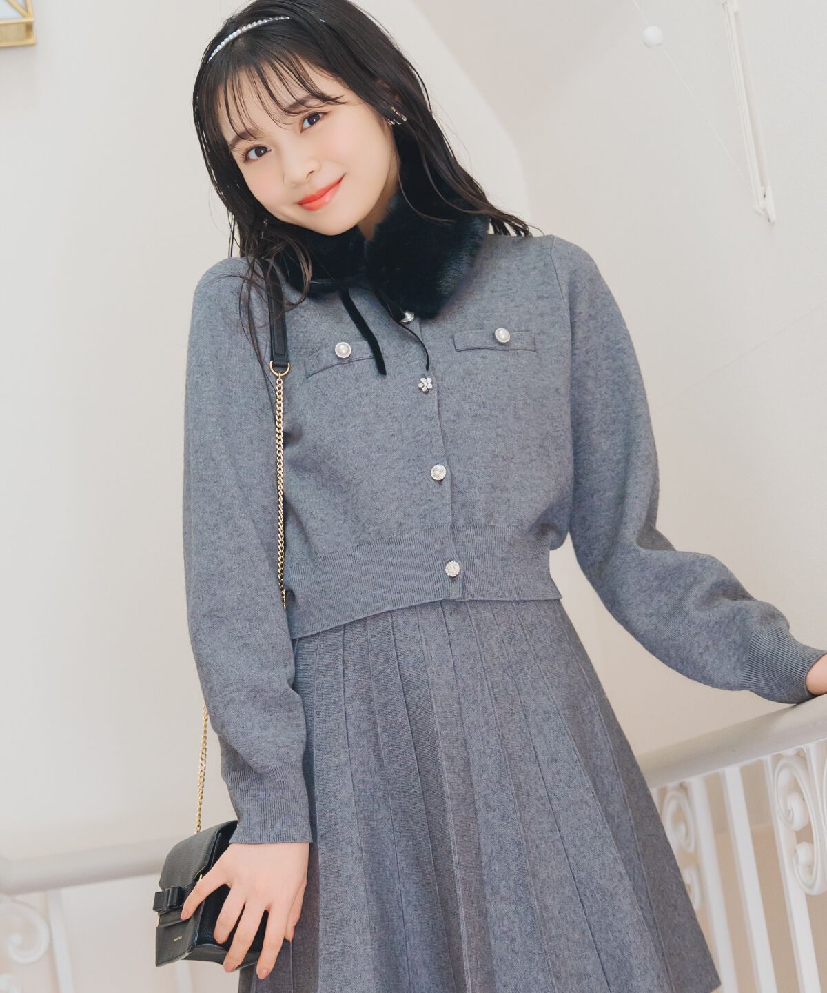 WILLSELECTION「ファーティペット付きニットSETUP」|ワンピース|