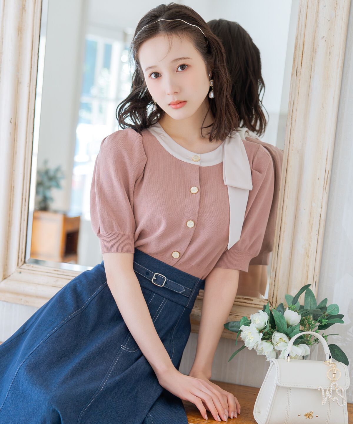 WILLSELECTION「リボンパフカーディガン」|カーディガン|