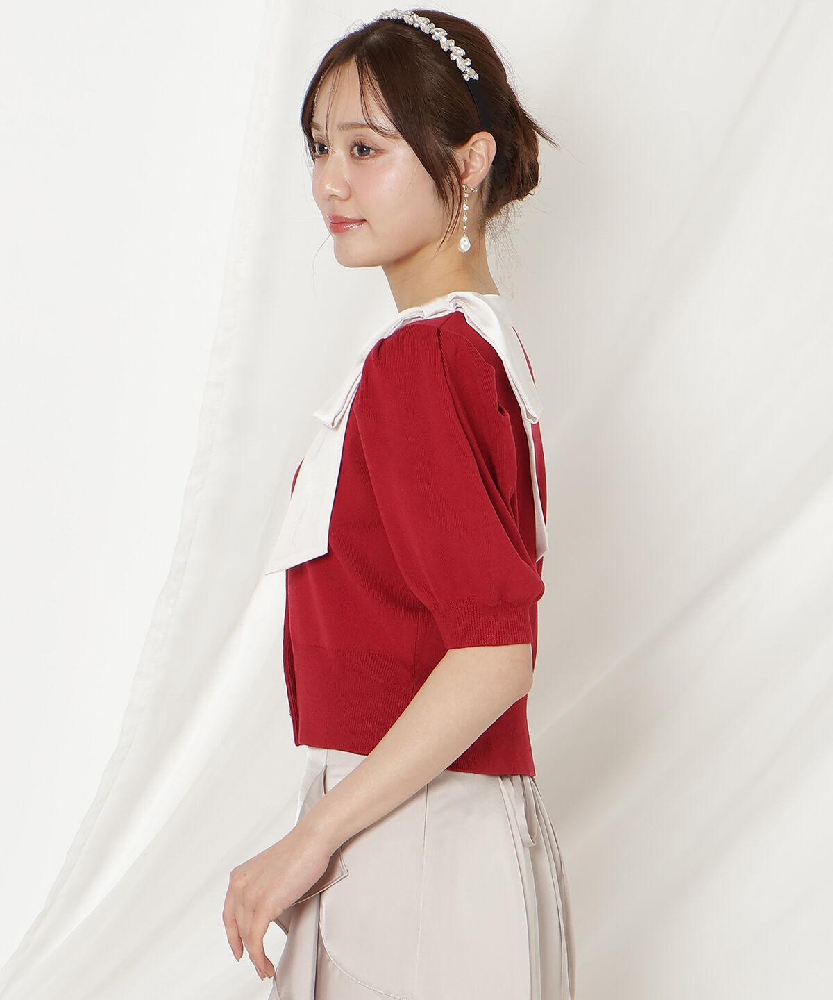 WILLSELECTION「リボンパフカーディガン」|カーディガン|