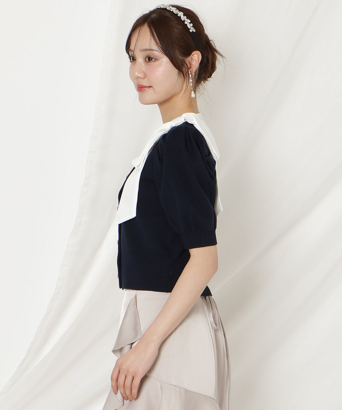 WILLSELECTION「リボンパフカーディガン」|カーディガン|