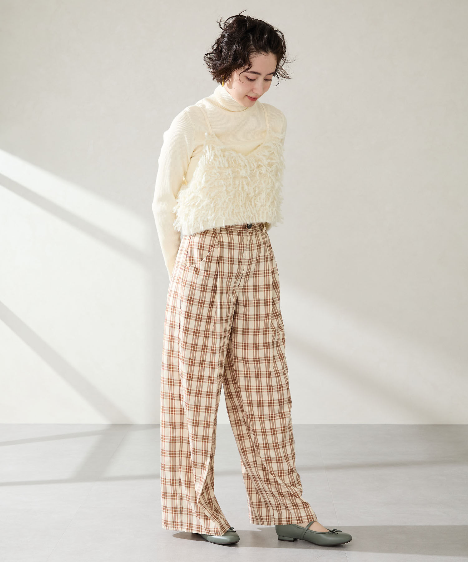 WA Oriental TRaffic「 メリージェーン バレエ パンプス /52313 防寒 起毛 ファー ゴムストラップ」|パンプス|