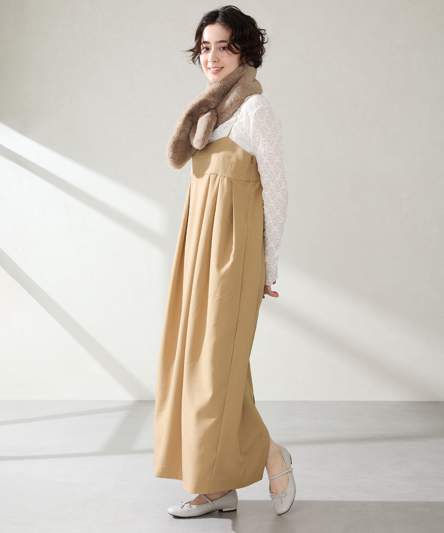 WA Oriental TRaffic「 メリージェーン バレエ パンプス /52313 防寒 起毛 ファー ゴムストラップ」|パンプス|