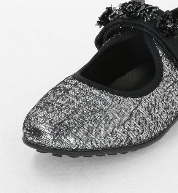 SY UNITED ARROWS「＜SY＞フラワービジューベルクロメタリック フラット20&uarr;」|パンプス|