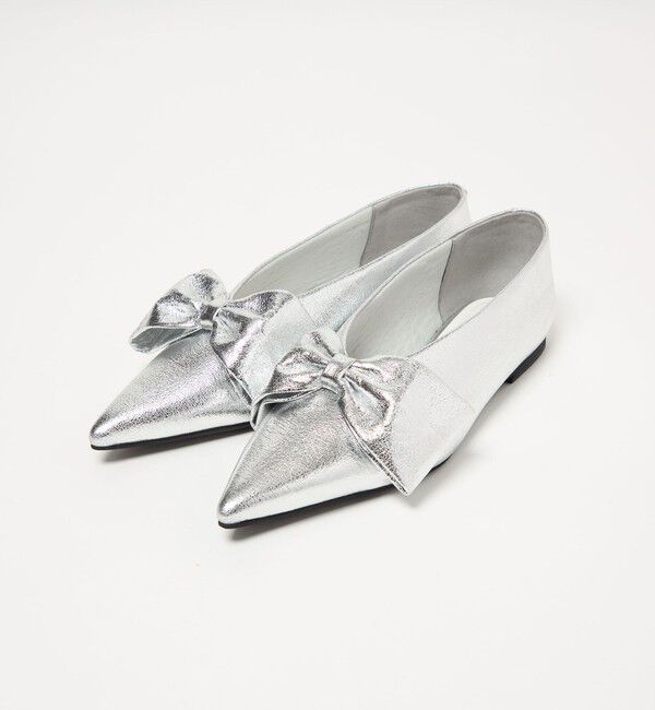 SY UNITED ARROWS「＜SY＞ポインテッド ビッグ リボン フラット10&uarr;」|パンプス|
