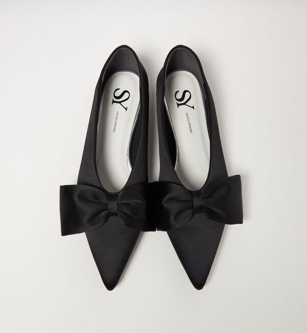 SY UNITED ARROWS「＜SY＞ポインテッド ビッグ リボン フラット10&uarr;」|パンプス|
