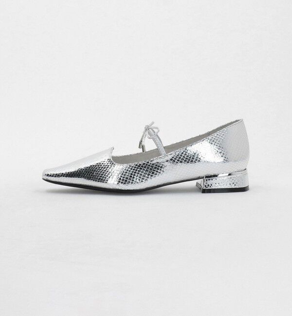 SY UNITED ARROWS「＜SY＞ウェーブカットリボン フラット25&uarr;」|パンプス|SILVER