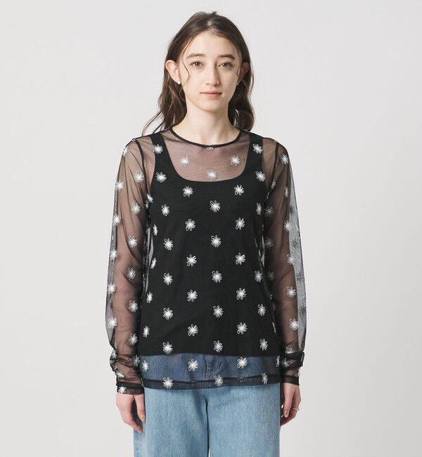 UNITED ARROWS「チュールフラワー カットソー ‐ウォッシャブル‐」|Tシャツ・カットソー|