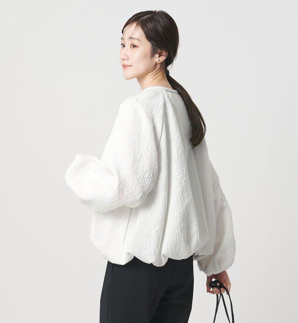 UNITED ARROWS「ジャガード ブルゾン」|ブルゾン・スタジャン|WHITE