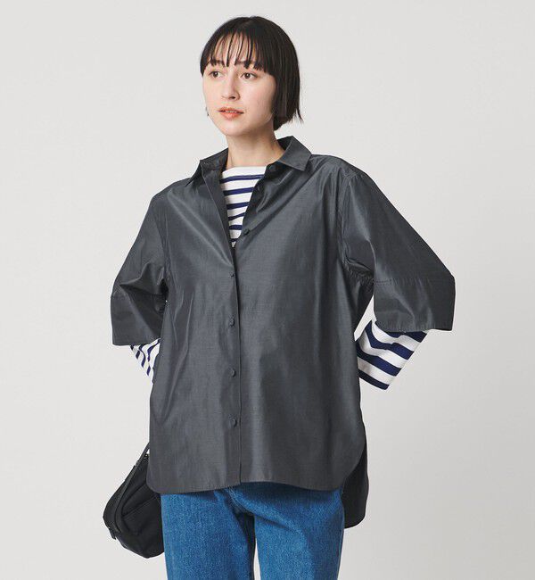 UNITED ARROWS「デニムライク ブライトローン シャツ ‐ウォッシャブル‐」|シャツ・ブラウス|DK.GRAY