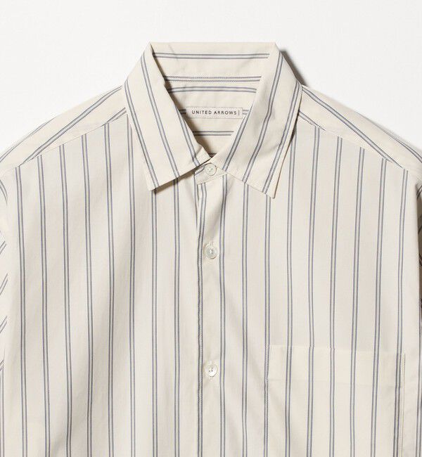 UNITED ARROWS「シルキーポプリン ワンピースレギュラーカラー ショートスリーブ シャツ」|シャツ・ブラウス|