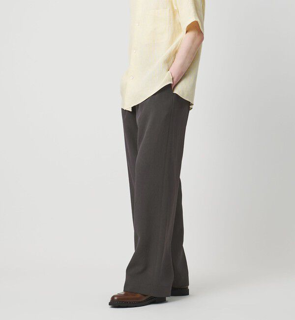 UNITED ARROWS「＜District＞ポリエステルタッサー 1プリーツ ワイド イージーパンツ」|チノ|