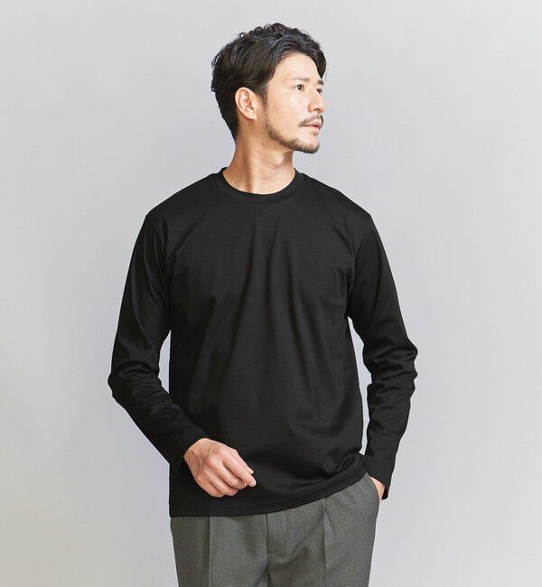 BEAUTY&YOUTH UNITED ARROWS「【WEB限定 WARDROBE SMART】NORITAKE クルーネック スマートフィット カットソー」|Tシャツ・カットソー|BLACK
