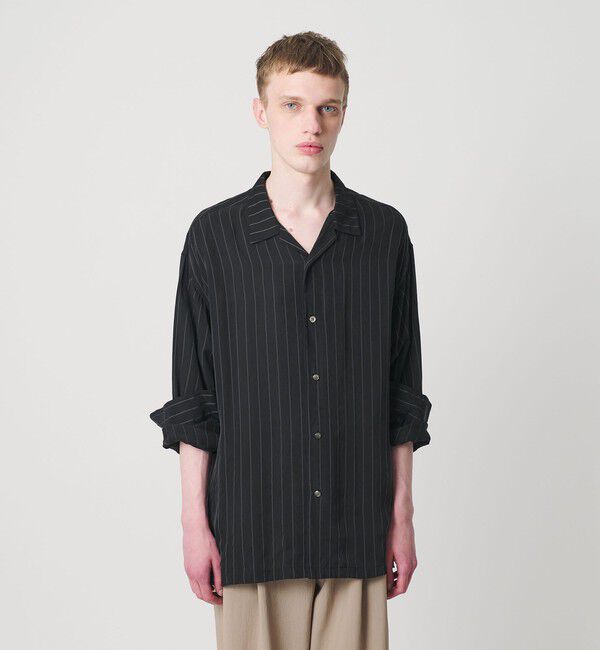 MONKEY TIME「フィブリル キュプラ ストライプ シャツ」|シャツ・ブラウス|