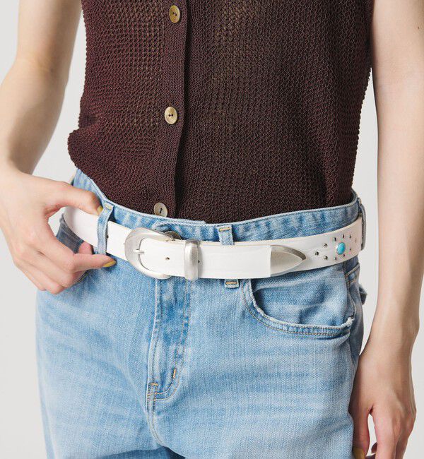 BEAUTY&YOUTH UNITED ARROWS「＜MANCINI 1979＞スタッズ ベルト」|ベルト|WHITE