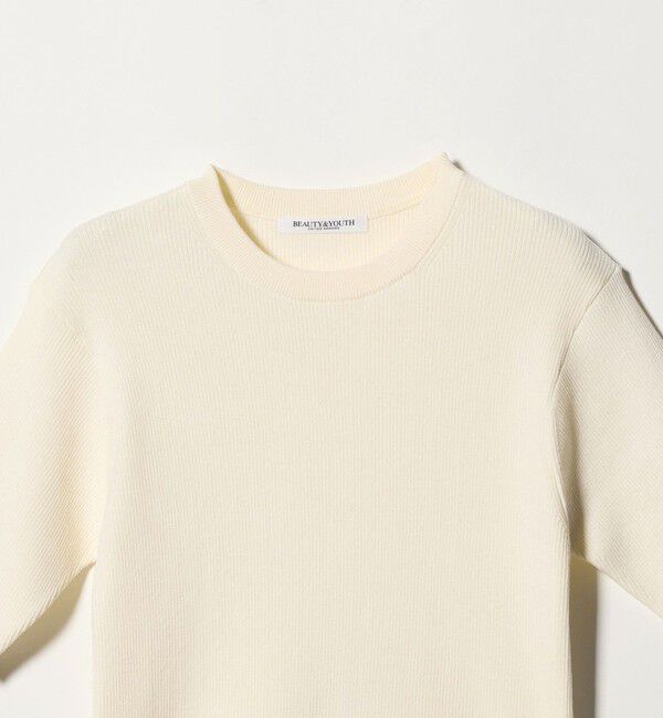 BEAUTY&YOUTH UNITED ARROWS「リブライン ショートスリーブ ニットプルオーバー ウォッシャブル」|ニット・セーター|