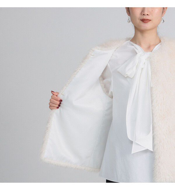 Demi-Luxe BEAMS 「ウェイビー フェイクファー ジレ」|ダウン|