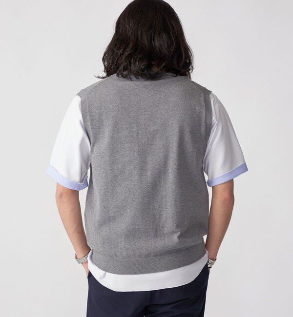 SHIPS「SHIPS: 〈手洗い可能〉12ゲージ コットン Vネック ニット ベスト」|ベスト・ジレ|