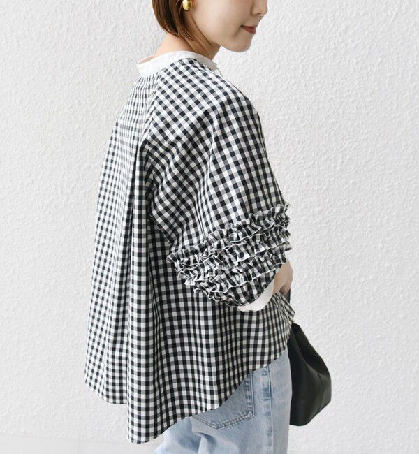 SHIPS for women「【WEB限定】〈手洗い可能〉袖 フリル デザイン ブラウス」|シャツ・ブラウス|