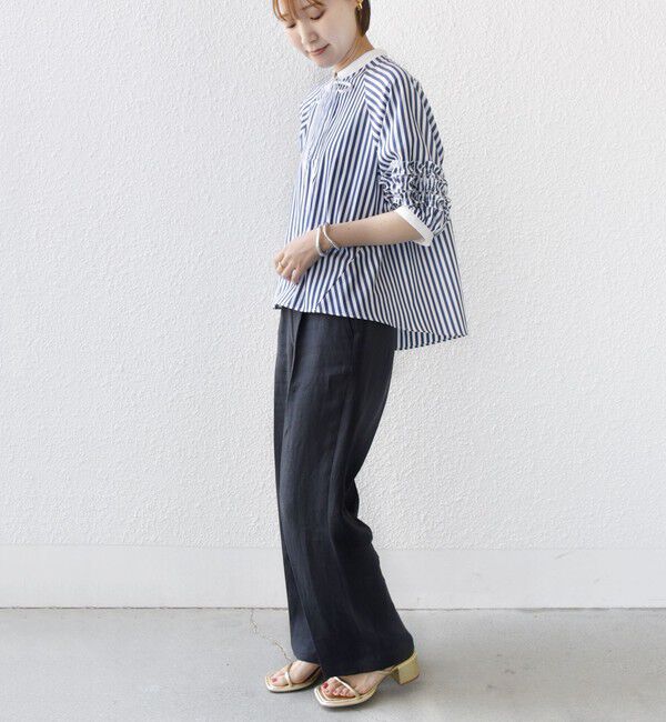 SHIPS for women「【WEB限定】〈手洗い可能〉袖 フリル デザイン ブラウス」|シャツ・ブラウス|