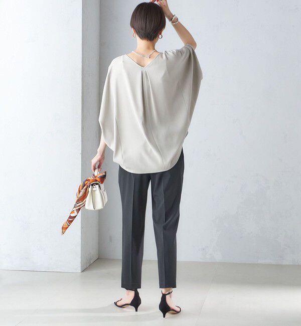 SHIPS for women「〈接触冷感 / 手洗い可能〉アセテート混 バック サテン ドルマン ブラウス」|シャツ・ブラウス|