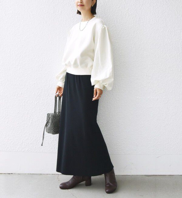 SHIPS for women「【WEB限定】〈手洗い可能〉エア ダンボール 布帛 コンビ プルオーバー」|スウェット・ジャージ|