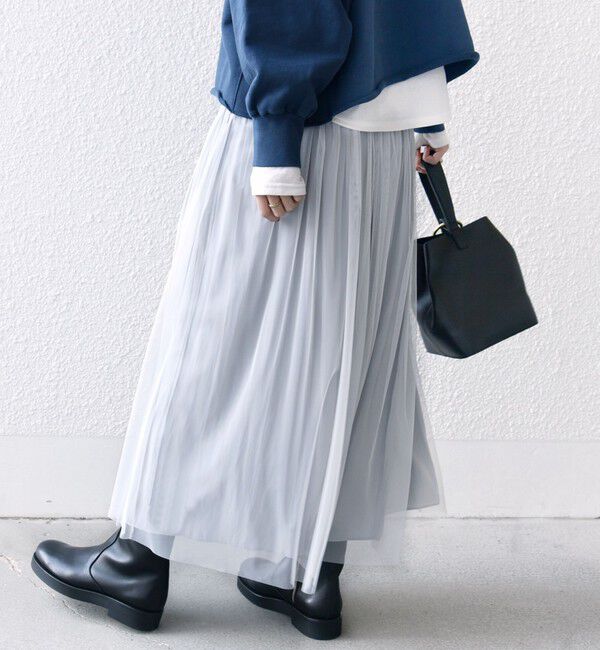 SHIPS for women「〈手洗い可能〉リバーシブル チュール カッセン スカート」|スカート|