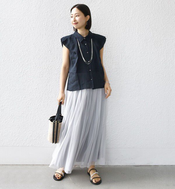 SHIPS for women「〈手洗い可能〉リバーシブル チュール カッセン スカート」|スカート|