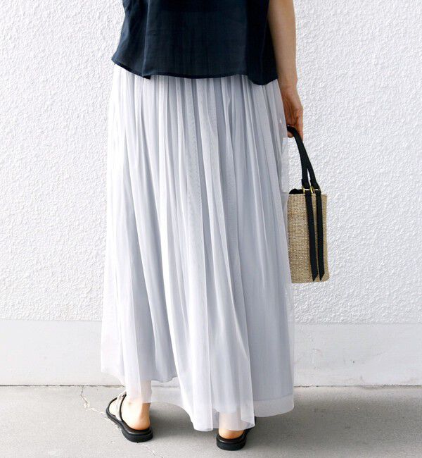 SHIPS for women「〈手洗い可能〉リバーシブル チュール カッセン スカート」|スカート|