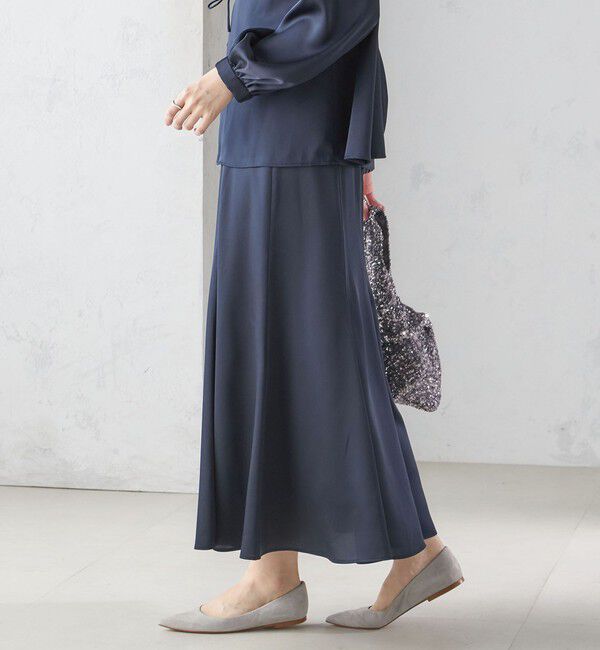 SHIPS for women「【SHIPS別注】troisiemeCHACO:〈手洗い可能〉サテン マーメイド スカート（セレモニー対応可）」|スカート|