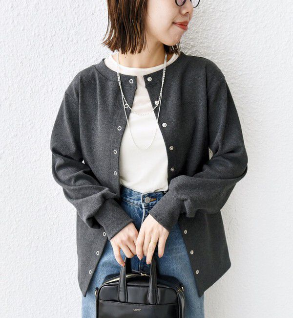 SHIPS for women「【WEB限定】〈手洗い可能〉ベア テレコ ミドル カーディガン」|カーディガン|