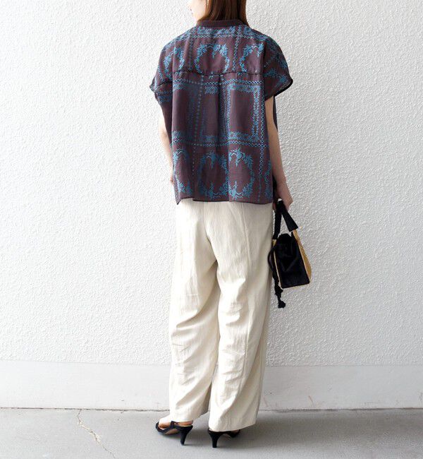 SHIPS any「《一部追加予約》SHIPS any:〈手洗い可能〉エンブロイダリー レース シアー フレンチスリーブ シャツ」|シャツ・ブラウス|