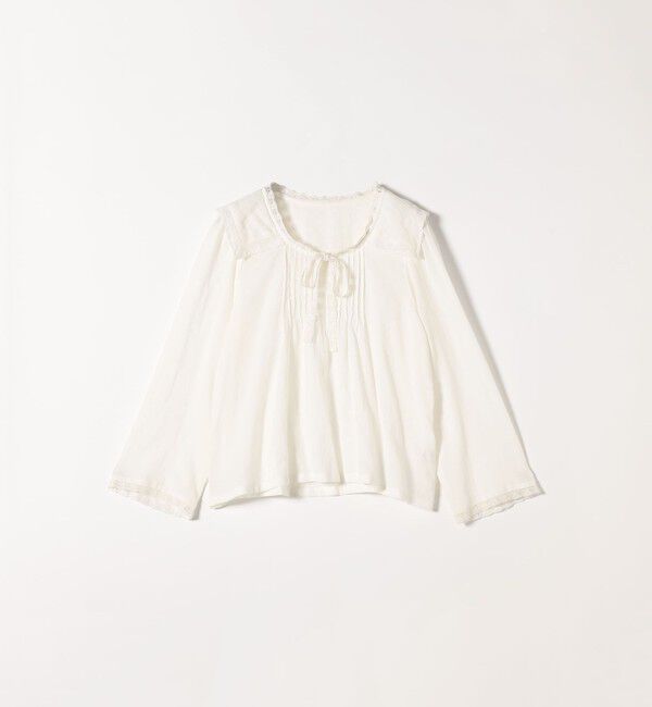 SHIPS any「SHIPS any:〈洗濯機可能〉コットン モス セーラー カラー レース ブラウス」|シャツ・ブラウス|