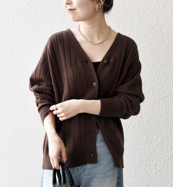 SHIPS any「SHIPS any:〈手洗い可能〉ヤク ワイドリブ Vネック ニット カーディガン」|カーディガン|