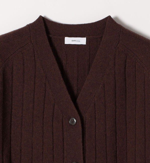 SHIPS any「SHIPS any:〈手洗い可能〉ヤク ワイドリブ Vネック ニット カーディガン」|カーディガン|