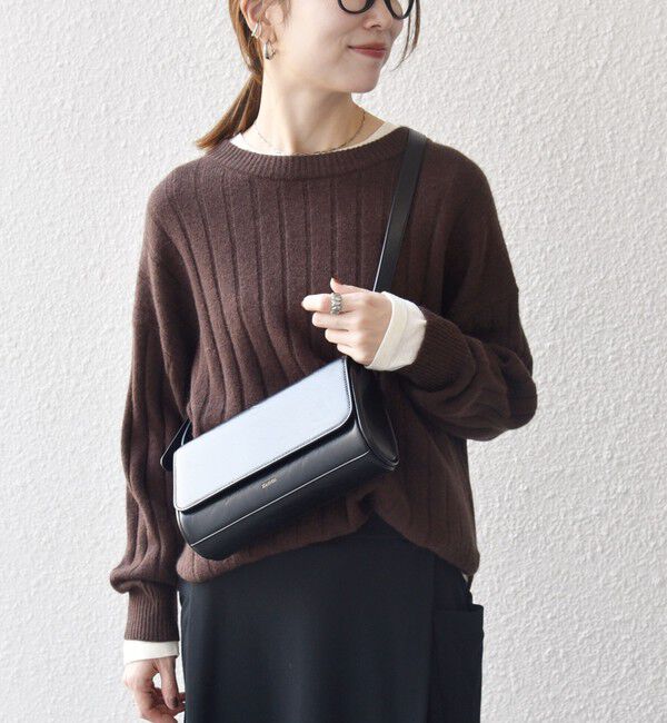 SHIPS any「SHIPS any:〈手洗い可能〉ヤク ワイドリブ ラウンドヘム ニット プルオーバー」|ニット・セーター|ブラウン