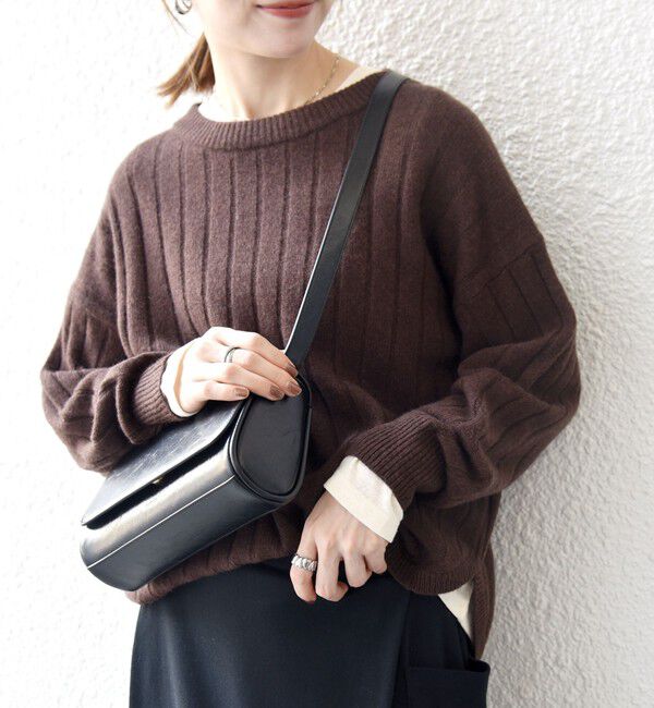 SHIPS any「SHIPS any:〈手洗い可能〉ヤク ワイドリブ ラウンドヘム ニット プルオーバー」|ニット・セーター|